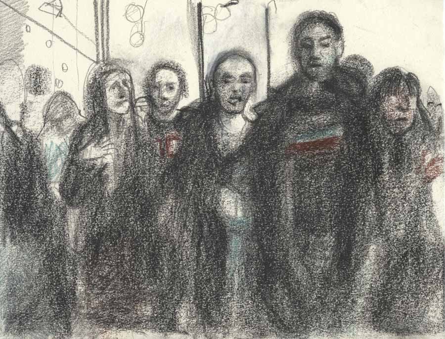 2022 Silent protest- Tekening 21 x 30 cm 003